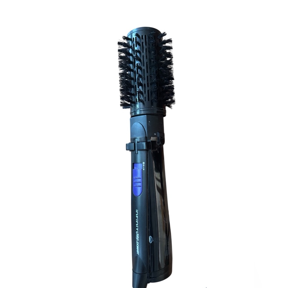 Rotating infinity styling hair blower and rotating bunch in one